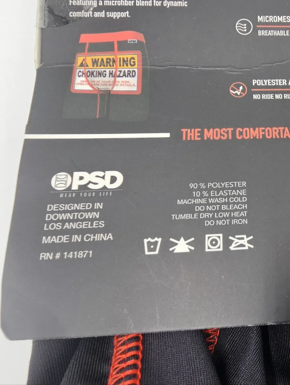 Psd Focusfit Warning Choking Hazard Print Boxer Briefs Mens Multiple Sizes